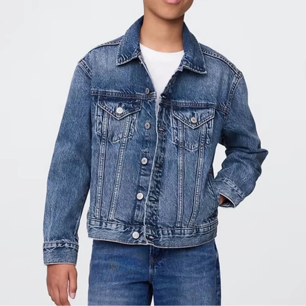 GAP Kids Classic 100% Cotton Blue Denim Jacket Size XL